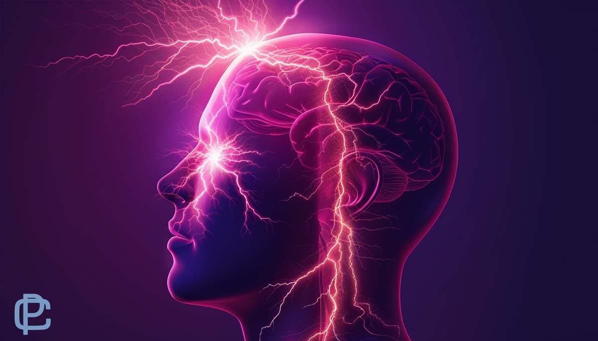 Image of a human silhoutte with connected nerve patterns detpicting raw pain points of a patient afflicted with Trigeminal Neuralgia